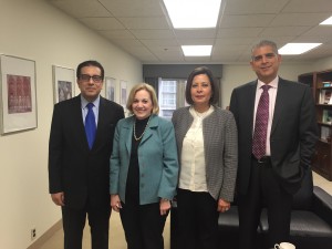 (From left to right) Ambassador Salah Sarhan fromt he League of Arab States, Ambassador Anne Patterson from the US Dept. of State, Ambassador Wafa Bughaighis from the Embassy of Libya, Ambassador Maen Areikat from the Embassy of the PLO Delegation